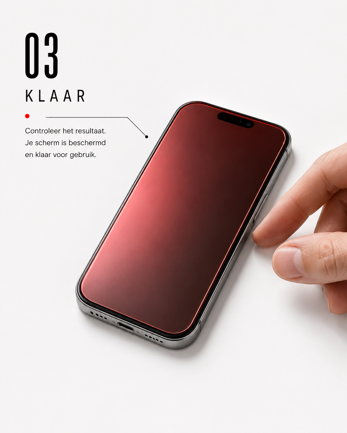 Stap 3: Geplaatste LumaShield protector controleren, klaar voor gebruik.